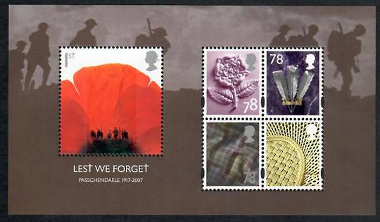GREAT BRITAIN 2007 Lest we forget. Passendale. Miniature sheet. - 52993 - UHM