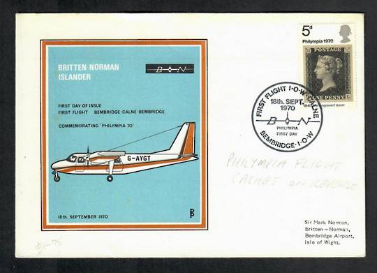 GREAT BRITAIN 1970 First Flight Isle of Wight to Calne. - 530111 - PostalHist