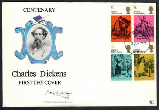 GREAT BRITAIN 1979 Charles Dickens. Set of 4 on illustrated first day cover. - 530219 - PostalHist