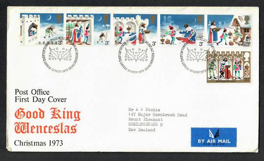 GREAT BRITAIN 1973 Christmas. Set of 6 on first day cover. - 530321 - FDC
