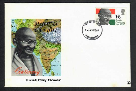 GREAT BRITAIN 1969 Centenary of the Birth of Ghandi on first day cover. - 530346 - FDC