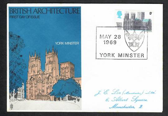 GREAT BRITAIN 1969 Architecture. Set of 6 on first day covers. - 530347 - FDC