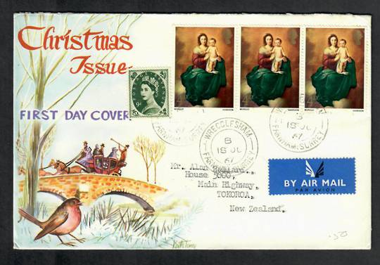 GREAT BRITAIN 1967 Letter to New Zealand on Christmas illustrated cover. - 530365 - PostalHist