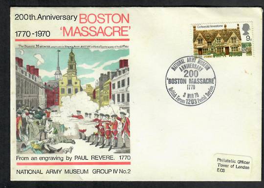GREAT BRITAIN 1970 200th Anniversary of the Boston Massacre. Special Postmark on cover. - 530396 - PostalHist