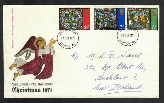 GREAT BRITAIN 1971 Christmas. Set of 3 on first day cover. - 530399 - FDC