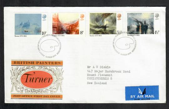 GREAT BRITAIN 1975 Birth Bicentenary of J M W Turner. Set of 4 on first day cover. - 531717 - FDC