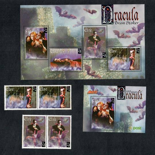 IRELAND 1997 Centenary of the Publication of Bram Stoker's Dracula. Set of 4 and miniature sheet plus the Mars Bar miniature she