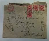 NEW ZEALAND 1940 Letter from Egypt to New Zealand Square Censor 95 cachet. Army Post stamps cancelled FPO KW2. Condition poor. -