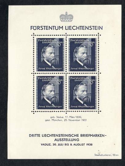 LIECHENSTEIN 1938 Third Liechenstein International Stamp Exhibition. Miniature sheet. - 53242 - LHM