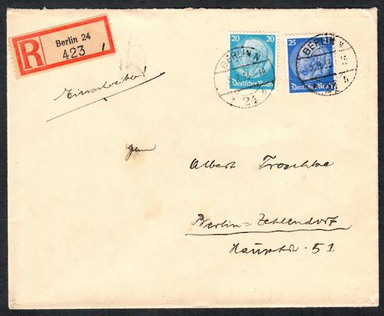 GERMANY 1933 Registered Letter from Berlin within the City. Striking seal on the reverse. - 533564 - PostalHist