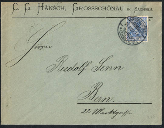GERMANY 1902 Cover from Grosschonau to Bern. Excellent postmarks. - 533569 - PostalHist