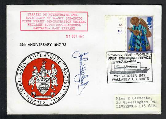 GREAT BRITAIN 1972 25th Anniversary of the World's First Hovercraft Service. Special Postmark on cover. - 535220 - PostalHist