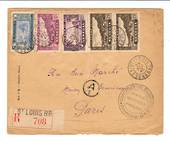 SENEGAL 1944 Registered Airmail Letter from St Louis to Paris. Two interesting postal markings. - 537513 - PostalHist