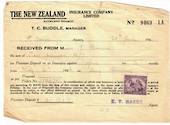 NEW ZEALAND 1941 New Zealand Insurance Receipt with Geo 6th overprint 2d. - 53753 - Fiscal