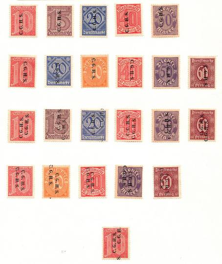 UPPER SILESIA INTER_ALLIED COMMISSION 1920 Definitives on Germany Officials. Two pages from collection with extensive overprint