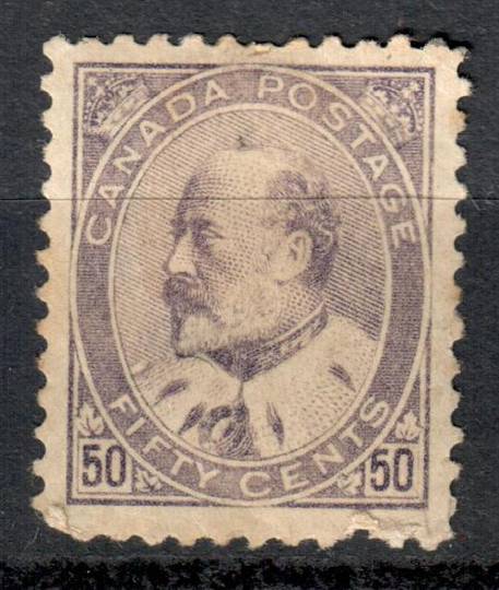 CANADA 1903 Edward 7th Definitive 50c Deep Violet. Nice copy from the front but Hinge remains. Good original colour. - 5429 - Mi
