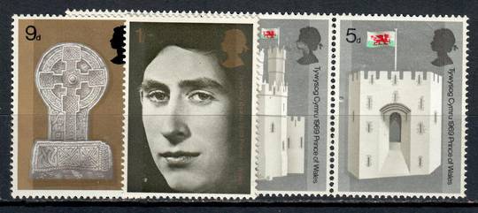GREAT BRITAIN 1969 Investiture of the Prince of Wales. Set of 5. including the strip of 3. - 54432 - UHM