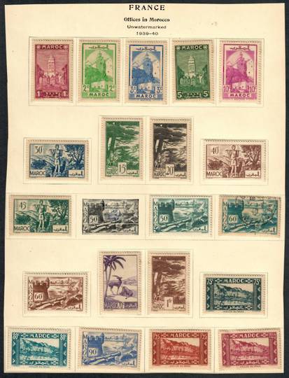FRENCH MOROCCO 1939 Definitives. 36 values in the set of 37. Missing SG 250. Mixed mint and used. - 55181 - Mixed