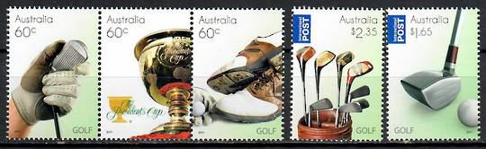 AUSTRALIA 2011 Golf. Set of 5 and miniature sheet. - 55962 - UHM