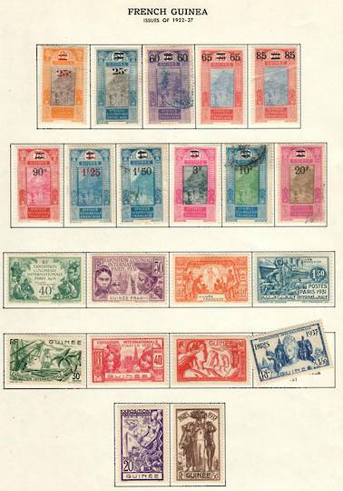 FRENCH GUINEA 1922 Definitive Surcharges. Set of 11. 60c 1fr50 10fr and 20fr are used. - 56006 - Mixed