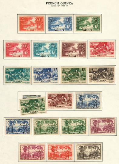 FRENCH GUINEA 1938 Definitives. Set of 33. 1fr60 and 2fr50 are used. - 56009 - LHM