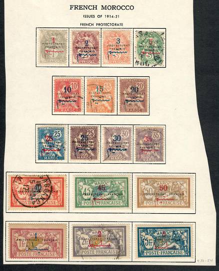 FRENCH MOROCCO 1914 Definitives. Set of 17. Mainly used but some mint. In all cases the cheaper (mint v used). - 56021 - Mixed