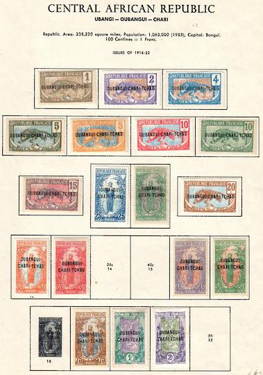 UBANGI-SHARI-CHAD 1915 Definitives. Set of 17 excluding the 35c 40c and 5fr. - 56073 - Mint