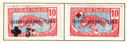 UBANGI-SHARI-CHAD 1916 Surcharges. Set of 2. - 56077 - Mint