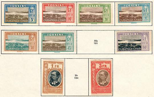 UBANGI-SHARI 1930 Postage Due. Set of 11 except the 50c and 2fr. - 56084 - Mint