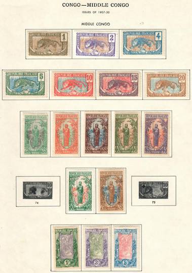 MIDDLE CONGO 1907 Definitives. Set of 17. - 56087 - Mint