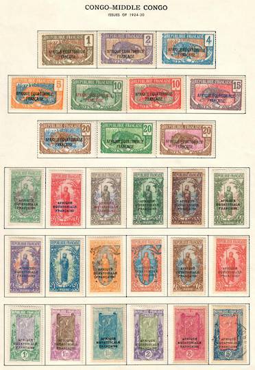 MIDDLE CONGO 1924 Definitives. Set of 28. - 56089 - Mint