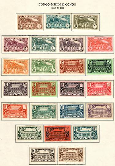 MIDDLE CONGO 1933 Definitives. Set of 24. - 56091 - Mint