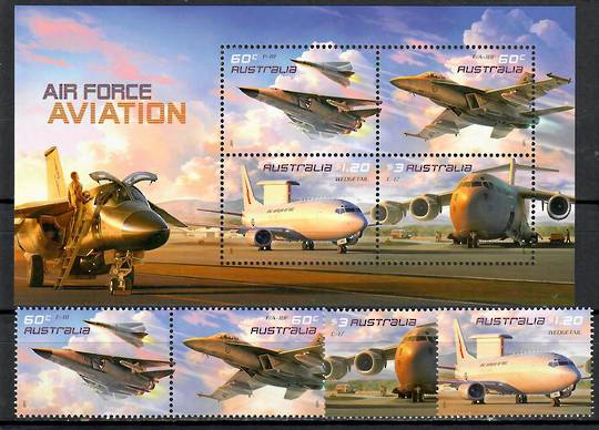 AUSTRALIA 2010 Airforce Aviation. Set of 4 and miniature sheet. - 56213 - UHM