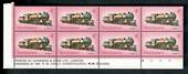 NEW ZEALAND 1973 Locomotives 4c Red. Plate Block 1B 1B 1B 1B. - 56301 - UHM