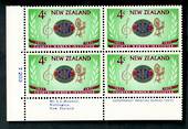 NEW ZEALAND 1971 Country Women's Institute 4c. Plate Block T203. - 56312 - UHM