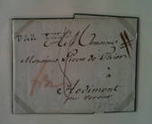 DANZIG 1801 Folded letter to Hodimont in Belgium. Prepaid to Wesel in Cleves in French occupied Netherlands. Manuscript in red F