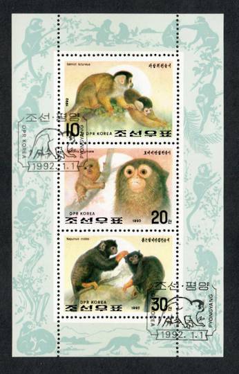 NORTH KOREA 1992 Monkeys. Miniature sheet. - 56706 - VFU