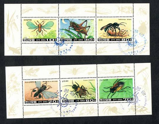 NORTH KOREA 1993 Insects. Set of 6 in sheetlets of 3. - 56713 - VFU