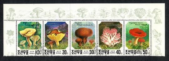 NORTH KOREA 1991 Fungi. Strip of 5. - 56717 - CTO