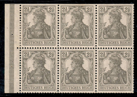 GERMANY 1916 Definitive 2½pf Grey. Booklet Pane from SB 6. - 56745 - UHM