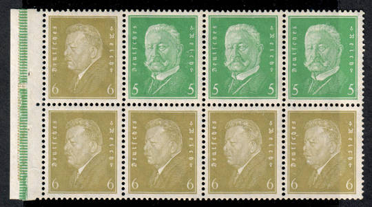 GERMANY 1928 Definitive Booklet Pane with two stamps missing. - 56747 - UHM