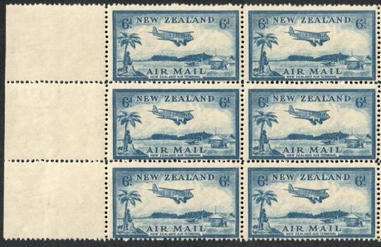 NEW ZEALAND 1935 Airmail 6d Blue. Block of 6.                             OR available as a block of 12 with 57817. - 57816 - UH