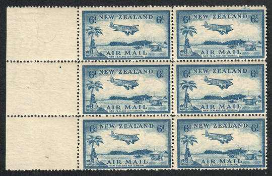 NEW ZEALAND 1935 Airmail 6d Blue. Block of 6. - 57818 - UHM