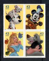 USA 2008 Disney Cartoon Characters. Self Adhesive. Block of 4. - 58123 - UHM