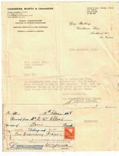 NEW ZEALAND Letter 1938 from Chambers Worth and Chambers Public Accountants  relating to the issuing of shares together with var