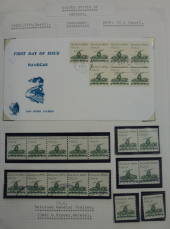 USA 1983Handcar Coil Stamp on 3 different first day covers. Plus mint and used coils. - 58603 - Collection