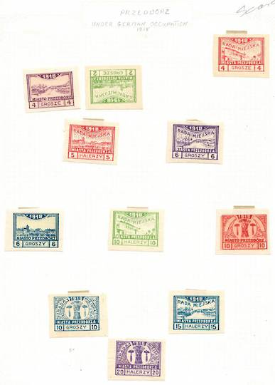 GERMAN OCCUPATION of POLAND 1917 Local Post Przedborz (Western Poland). Set of 11. All imperf. - 58929 - Mint