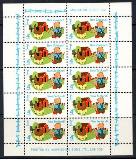 NEW ZEALAND 1975 Health Miniature Sheet. Chickens. - 59018 - UHM