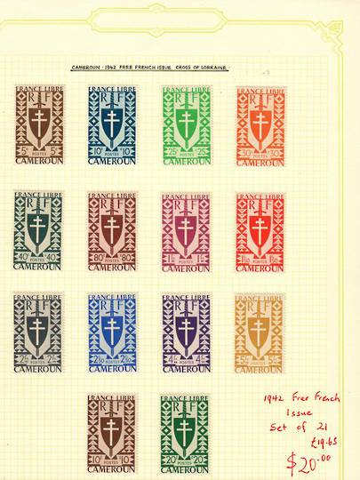 CAMEROUN 1942 Free French Definitives. Set of 21. - 59406 - Mint