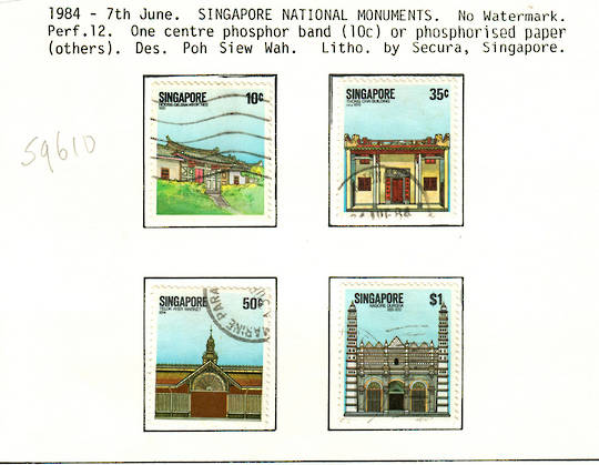 SINGAPORE 1984 National Monuments. Set of 4. - 59610 - VFU